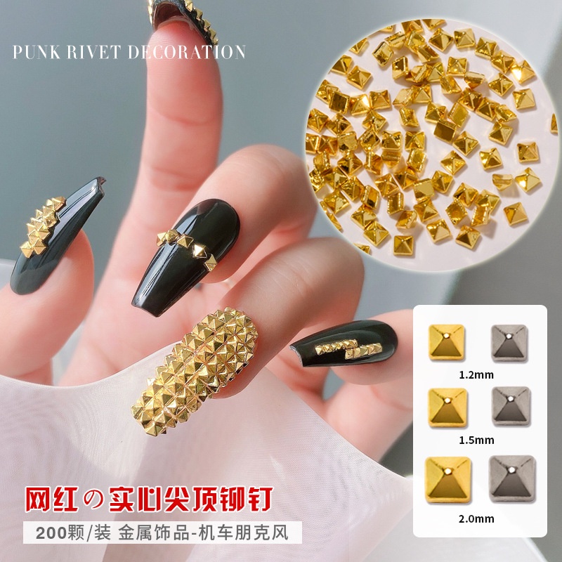 Phụ kiện kim loại trang trí móng - Phụ kiện đinh tán nail (túi 200c)
