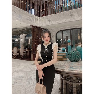 Đầm body nơ bèo cánh tiên l1