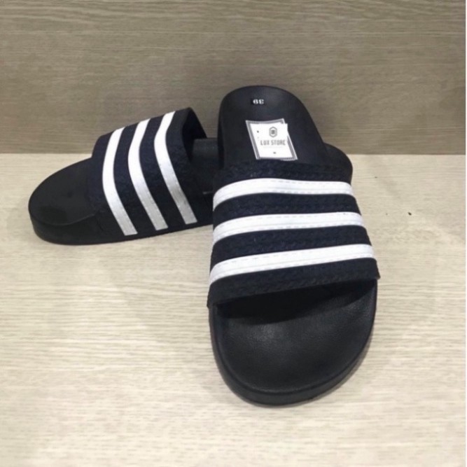 Dép nam quai ngang adidas , dép unisex thời trang đế cao su full box - Lux Store