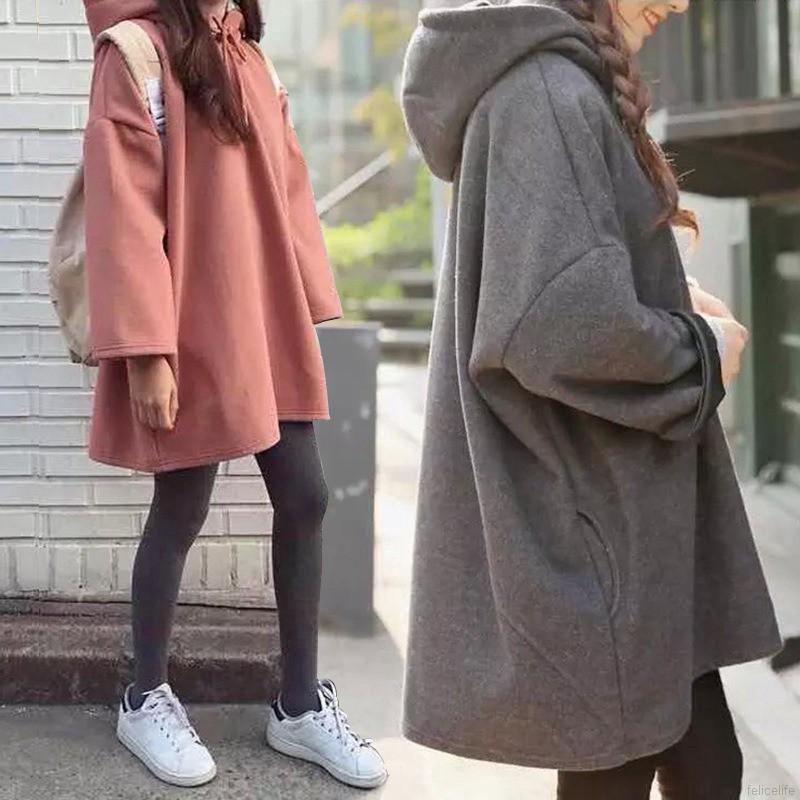 Áo Hookies Có Mũ Trùm Đầu Dáng Rộng Chất Nhung Thời Trang Thu Đô