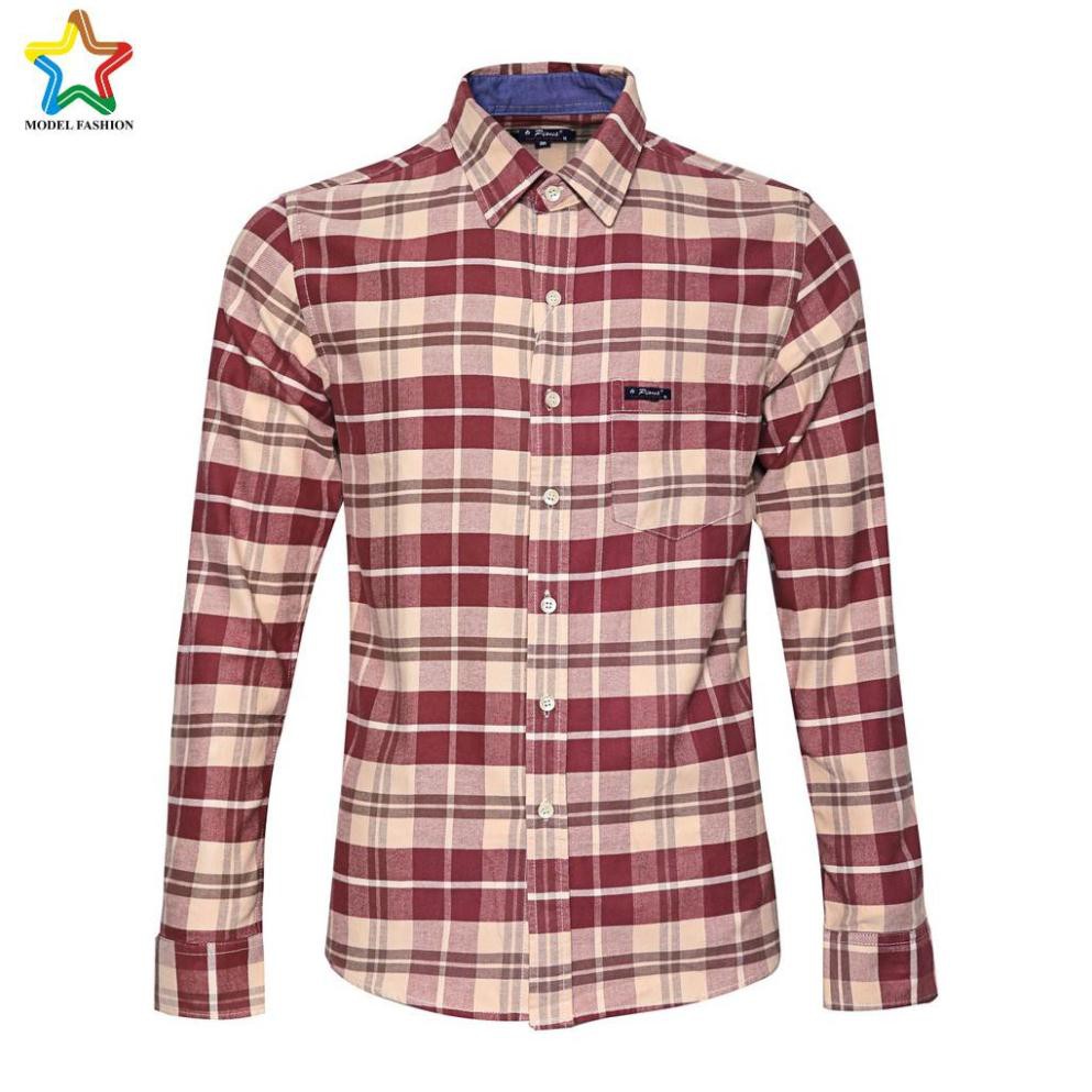 Áo sơ mi nam caro cao cấp dài tay modelfashionvn SM01 (đỏ, xanh)