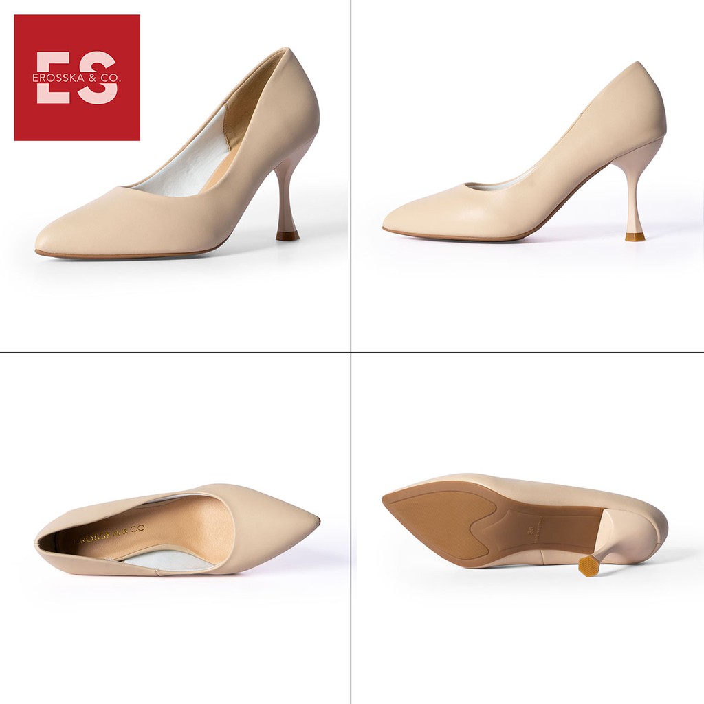 Giày cao gót Erosska thời trang mũi nhọn kiểu dáng cơ bản cao 8cm màu đen _ EP010 | BigBuy360 - bigbuy360.vn