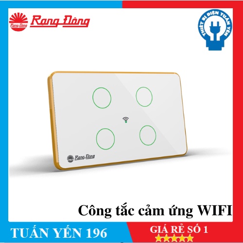 Công tắc cảm ứng bốn Rạng Đông Model: RD-CT.04.WF cảm ứng thông minh thiết kế sang trọng