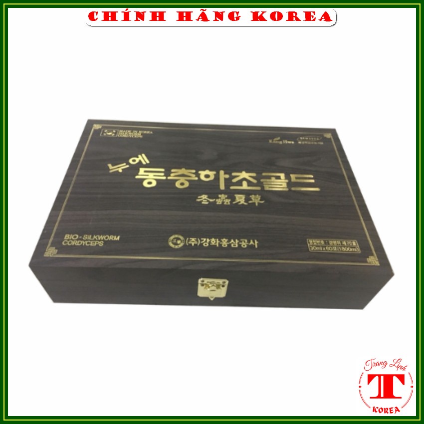 Nước đông trùng hạ thảo hàn quốc hộp gỗ đen 60 gói - Tăng đề kháng, sức khỏe, phòng ung thư - tranglinh