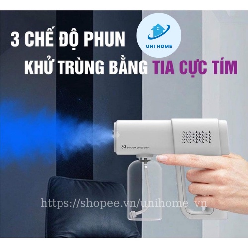 Súng phun khử khuẩn Nano K5, Máy xịt khử khuẩn cầm tay thế hệ mới- Hàng loại 1