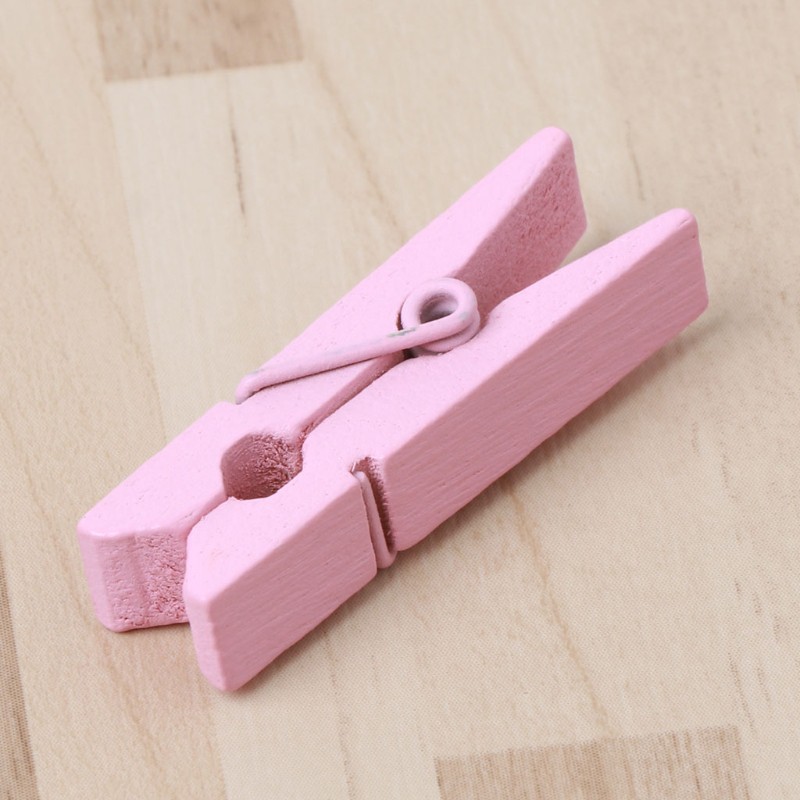 Set 10 kẹp gỗ mini dùng gắn hình treo trang trí DIY nhiều màu sắc