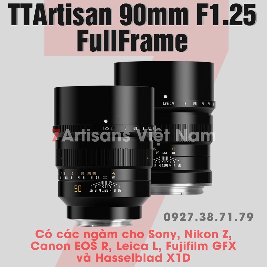 Ống kính TTArtisan 90mm F1.25 siêu chân dung cho Leica M, Leica L, Sony thumbnail
