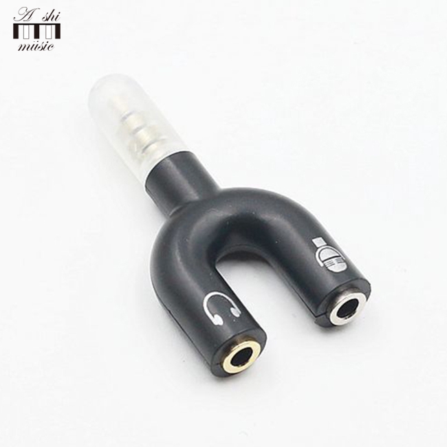 3.5mm Dispenser U-Shaped Stereo Plug Stereo Audio Microphone and Headphone Adapter Headset Splitter for Smartphone MP3 Player MP4