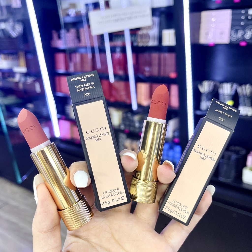 (Màu 25-208-505) Son Thỏi G*CCI Holiday 2021 Rouge A Levres Mat Lipstick