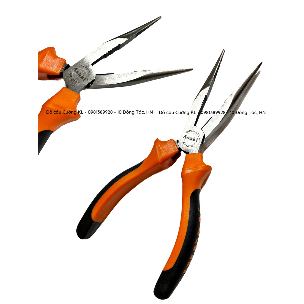 Kìm Asaki Cam Đen tay dày các cỡ