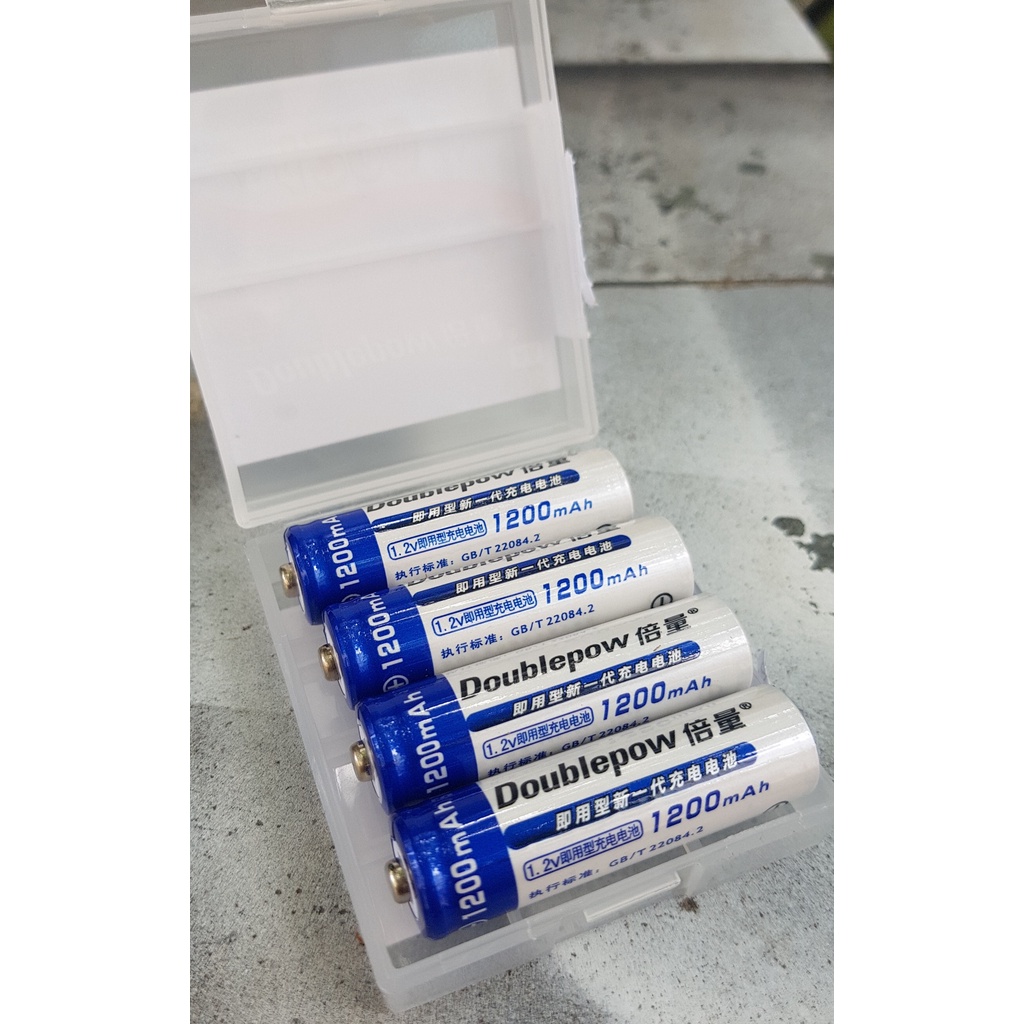04 pin aa 1200mah sạc lại Doublepow pin tiểu sạc lại 1200 mah pin 2a Dung Lượng Thực - Hàng Chính Hãng