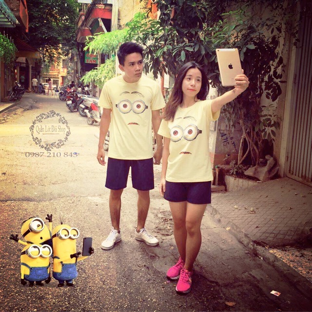 Cực chất: Bộ Quần+Áo đôi cực đẹp hình Minion 100% Cotton