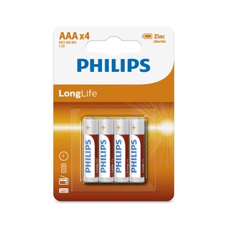 Vỉ 4 viên pin aaa longlife philips r03l4b