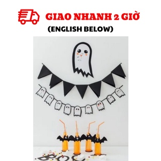 Bộ dây cờ trang trí Halloween màu đen bbhl16