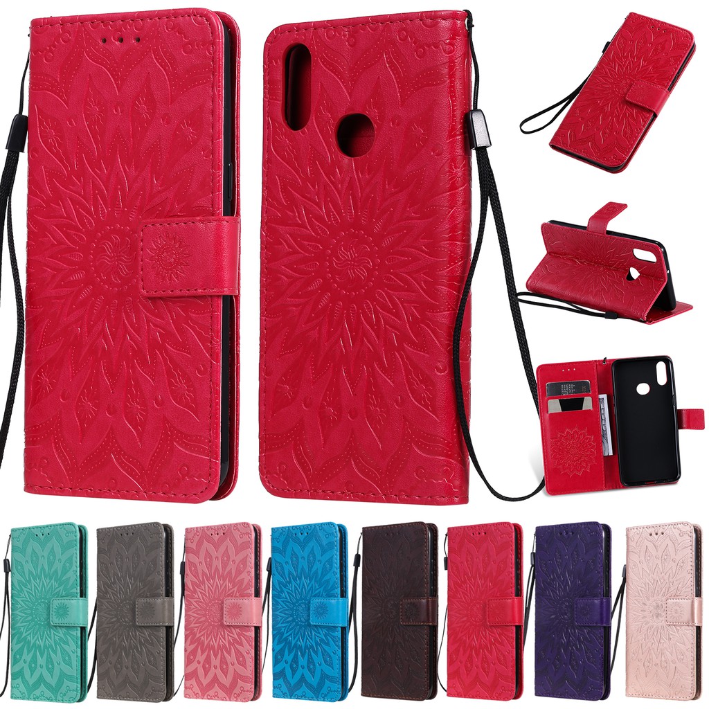 Bao da điện thoại họa tiết hoa dập nổi cao cấp cho Samsung Galaxy A10S A20S | BigBuy360 - bigbuy360.vn