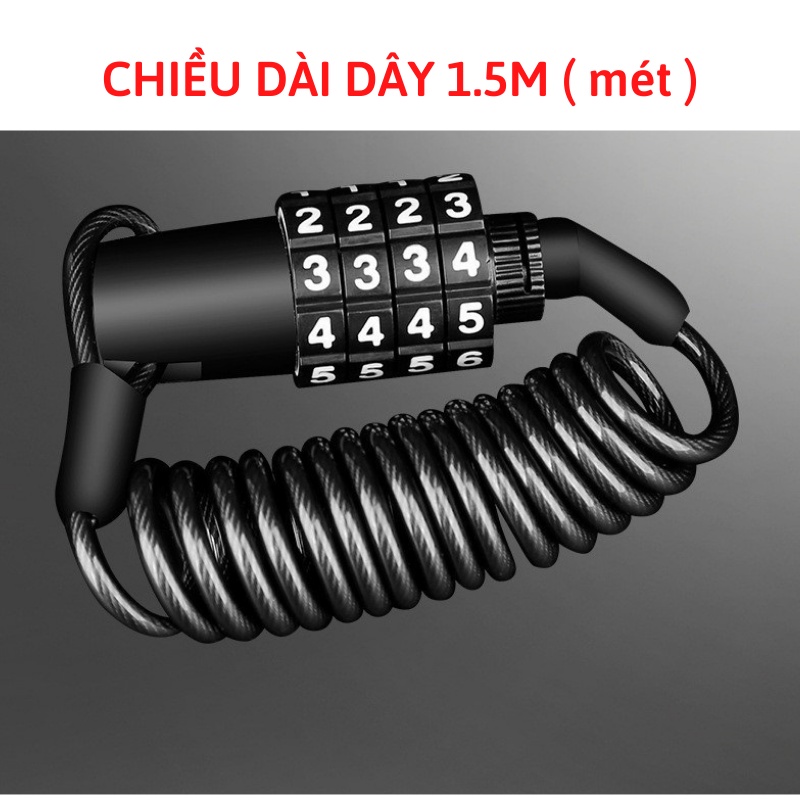 [Mã LIFEAUMAY giảm 10% tối đa 30k đơn 150k] Khóa Dây Xe Đạp Xe Máy Nhà Cửa Mini Chắc Chắn Lõi Thép Nhỏ Gọn Có Túi Đựng