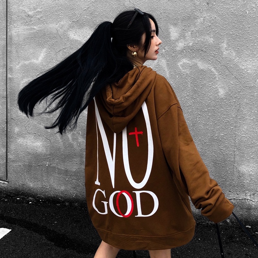 Áo Hoodie BADNOTGOOD NO GOD (Đen/Nâu)