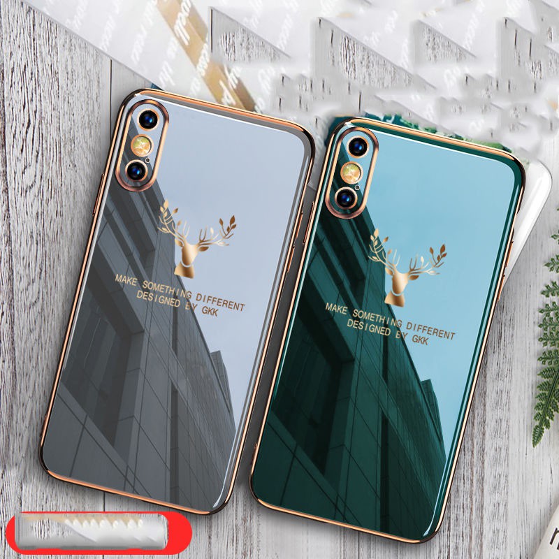 Ốp Điện Thoại Phủ Mềm Chống Sốc Họa Tiết Chú Nai Cho iPhone 7 Plus 6S Plus 8 Plus Xs Max