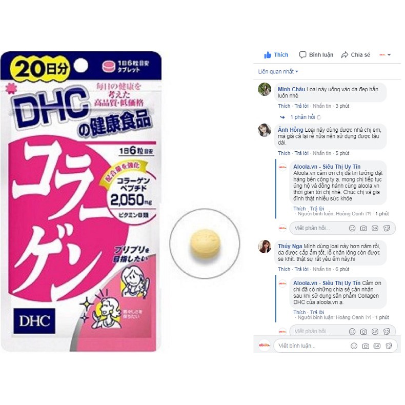 [Hàng Nhật giá xịn] Viên uống chống lão hóa ,đẹp da DHC Collagen Nhật Bản 60 Ngày (360v/gói)