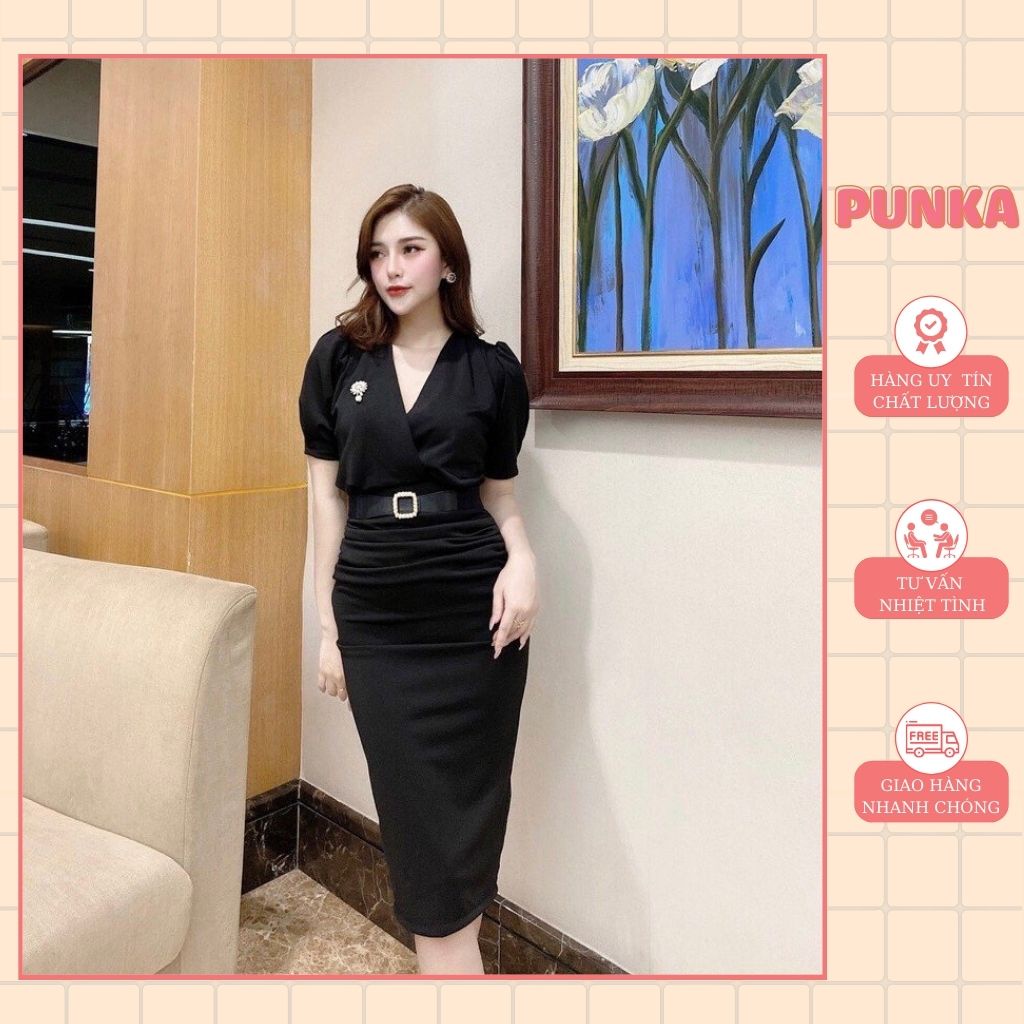 Đầm tay ngắn ôm body sang chảnh, chất liệu cao cấp đi làm, đi chơi