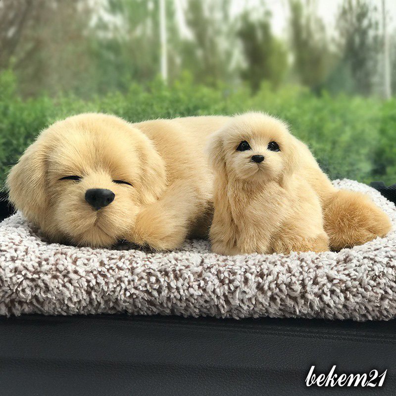 Thú bông GIỐNG THẬT 99% chó mèo sói gấu lõi than hoạt tính lọc không khí khử mùi trang trí xe hơi ô tô