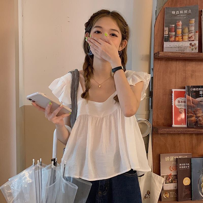 🌿Áo Babydoll Cánh Tiên Ngắn Tay Phong Cách Tiểu Thư Dễ Thương Ngọt Ngào - Mã: 456🌿TV - Fashion