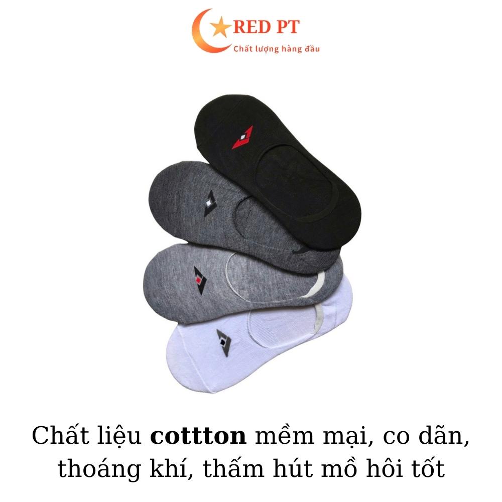 Tất lười nam chống tụt gót vớ đi giày lười thun cotton thấm hút RED PT