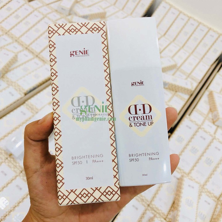 Kem Nền Chống Nắng Genie DD Cream & Tone Up Brightening SPF50 PA+++ Hàn Quốc Che Khuyết Điểm Dưỡng Ẩm 30ml - Rice Beauty