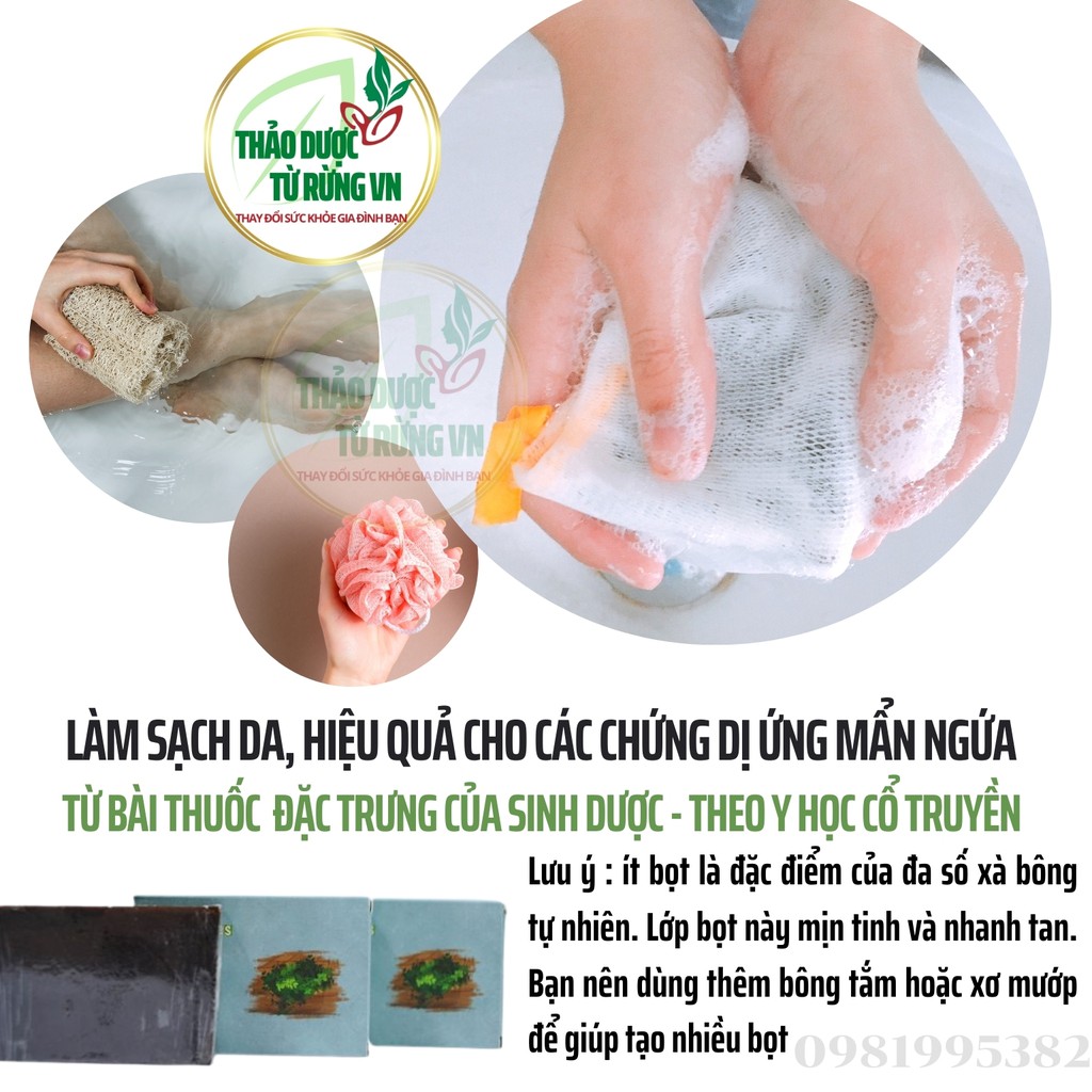 [TẶNG TÚI LƯỚI] Xà Phòng - Xà Bông Handmade Cao Thảo Dược HERBAL Mát Da - Xà Bông Ngừa Mụn Lưng 100g