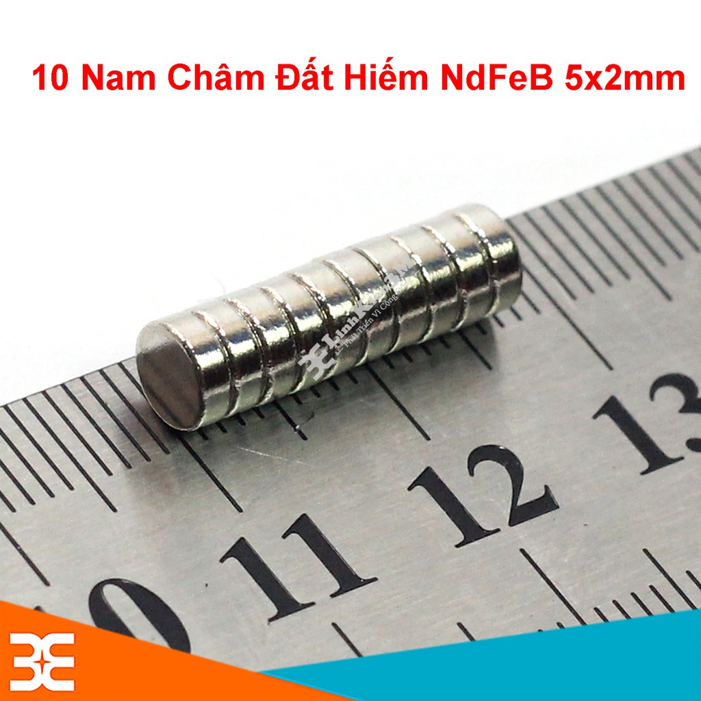 Bộ 10 Viên Nam Châm Đất Hiếm 5x2mm (từ tính hút cực mạnh)