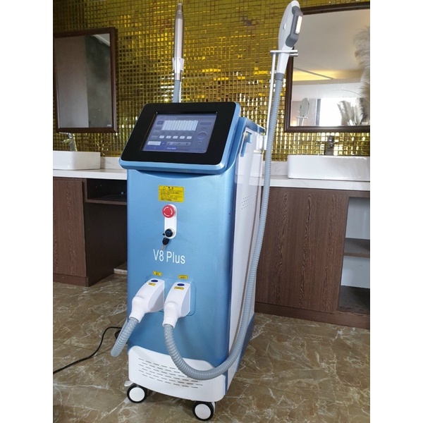 Máy triệt lông laser xoá xăm 2in1 v8 plus chính hãng