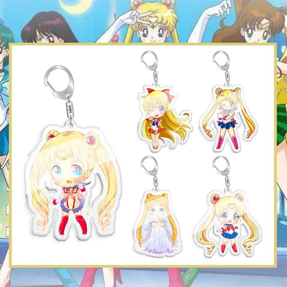 LANFY Móc Khóa Mặt Acrylic Hình Quạt In Hình Anime Nhật Bản Mamoru