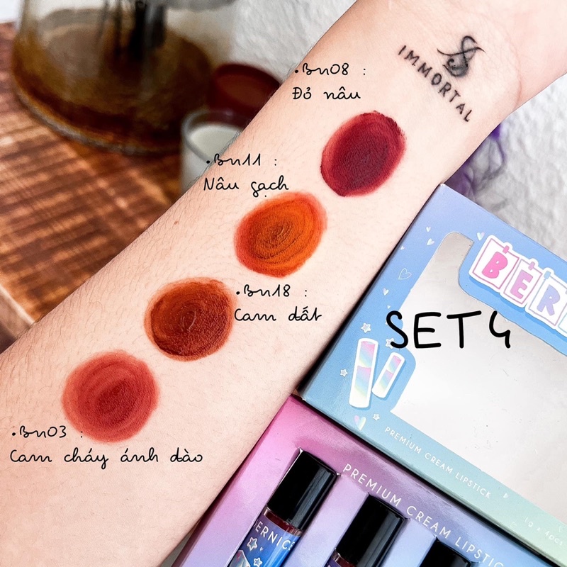 Set 4 cây son mini