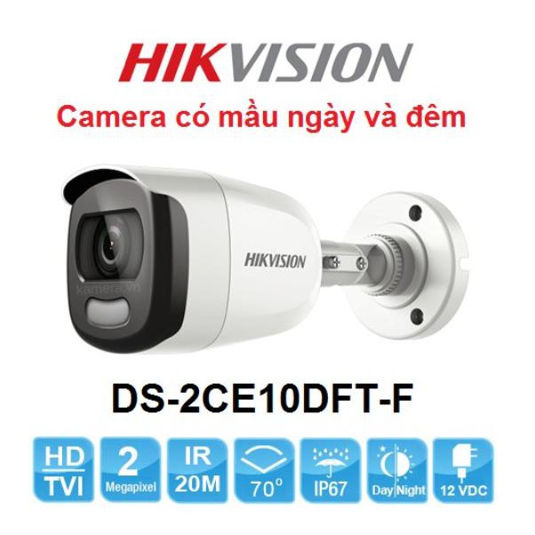 Camera HIKVISION ColorVu DS-2CE10DFT-F  2.0 mp