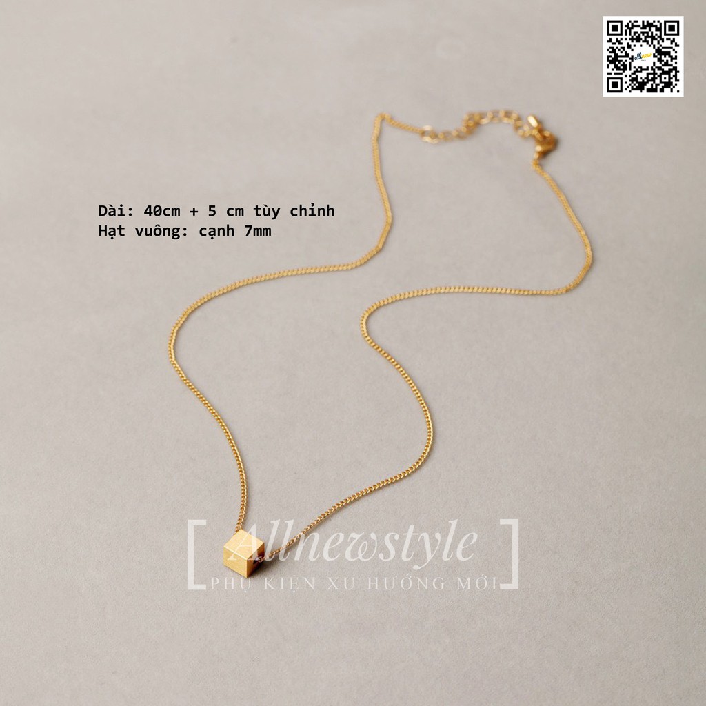 Dây chuyền Allnewstyle hạt vuông phong cách tối giản