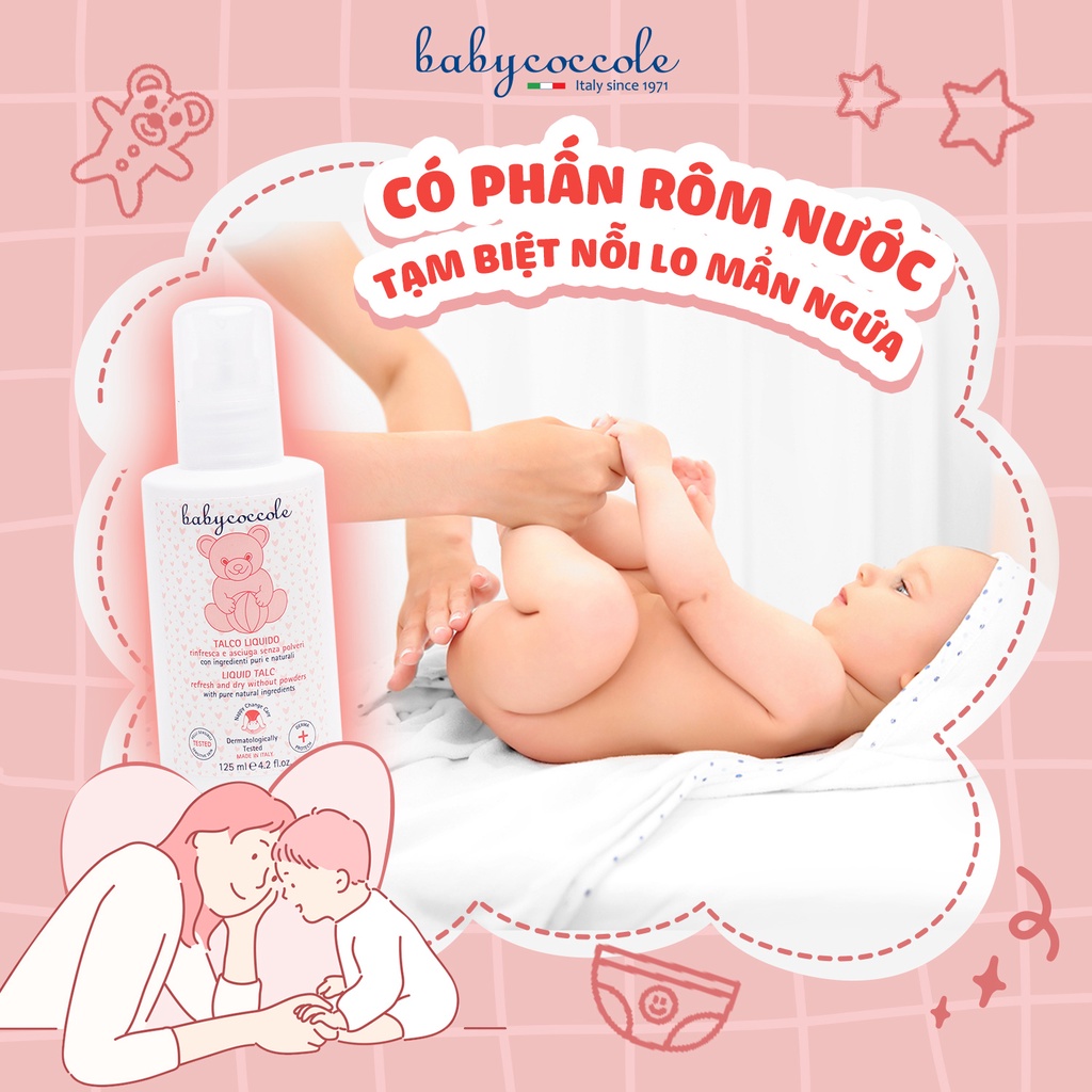 Phấn rôm nước với tinh bột bắp Babycoccole 0M+