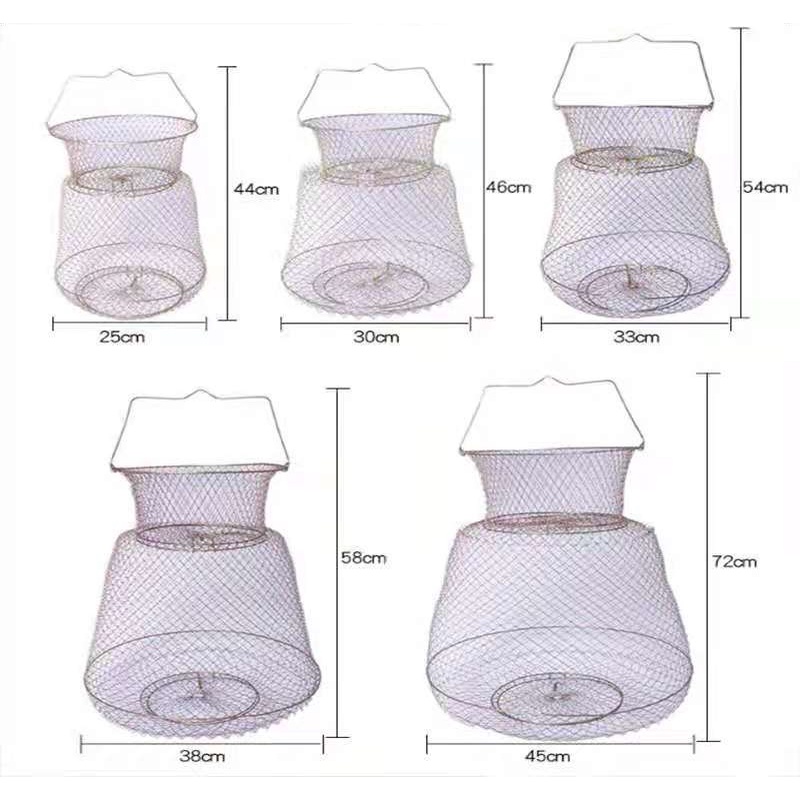 Lưới Bắt Cá Tôm Cua Bằng Dây Thép Không Gỉ Có Thể Gấp Gọn