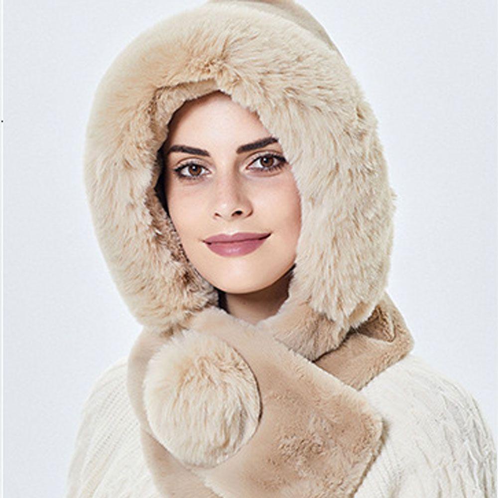 Mũ Trùm Đầu Bằng Lông Chồn Nhân Tạo Bảo Vệ Tai Chống Gió Thời Trang Mùa Đông Cho Người Lớn