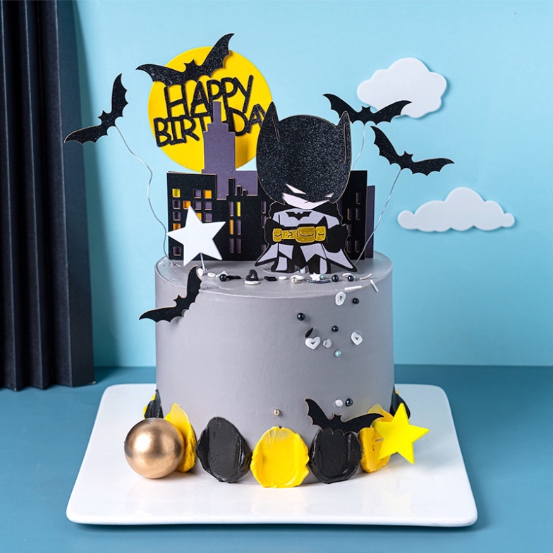 đồ trang trí bánh sinh kem [FREESHIP❤️] set cắm người dơi và đàn dơi