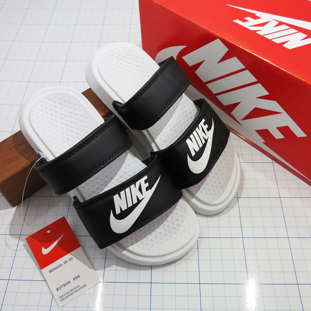 [Hộp Nk] Dép Nk Nike hai quai ngang nam nữ đầy đủ tem, mác, lót dày, tem size in nhiệt trong lót, hộp hãng Nk theo dép.