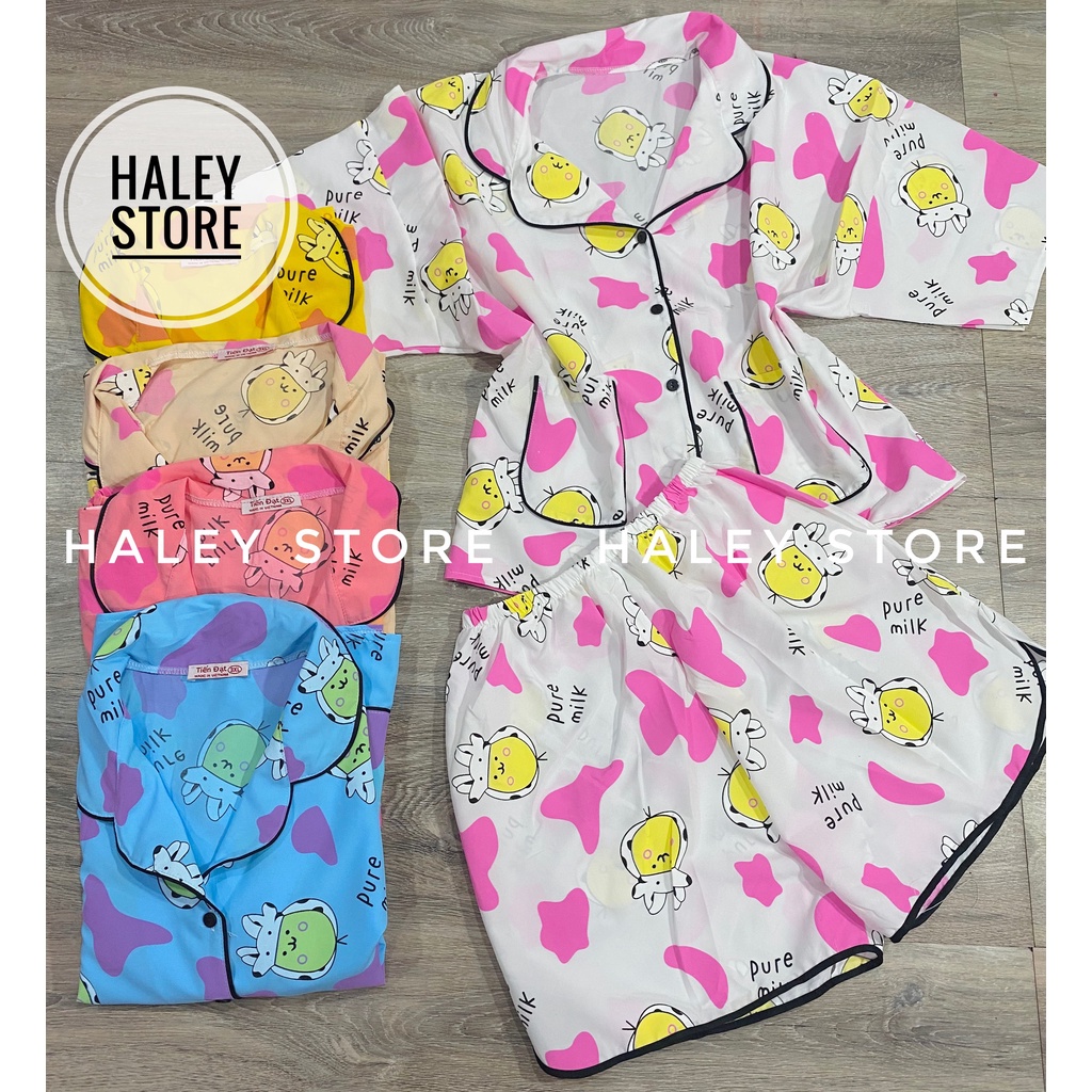 Pyjama lụa tiểu thư tay ngắn quần ngắn xinh xịn nhiều hình hot đồ ngủ đồ mặc nhà tiện lợi mềm đẹp | BigBuy360 - bigbuy360.vn