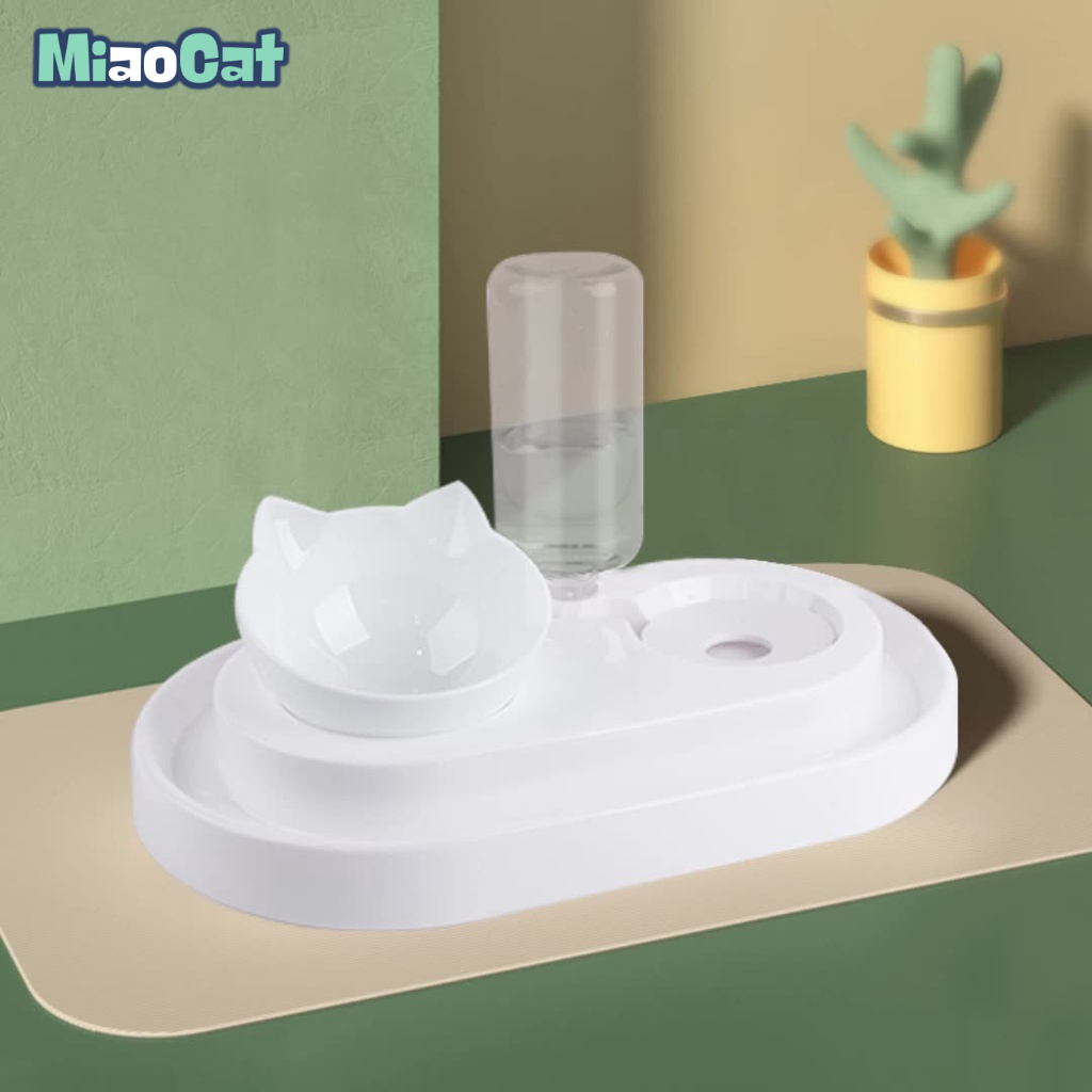 Bát Ăn Chống Kiến 2 Ngăn Kèm Bình Nước Tự Động 500 ML Cho Chó Mèo BA6640- MIAOCAT