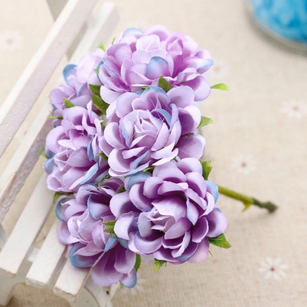 Set 6 Bông Hoa Giả Bằng Lụa Trang Trí Tiệc Cưới