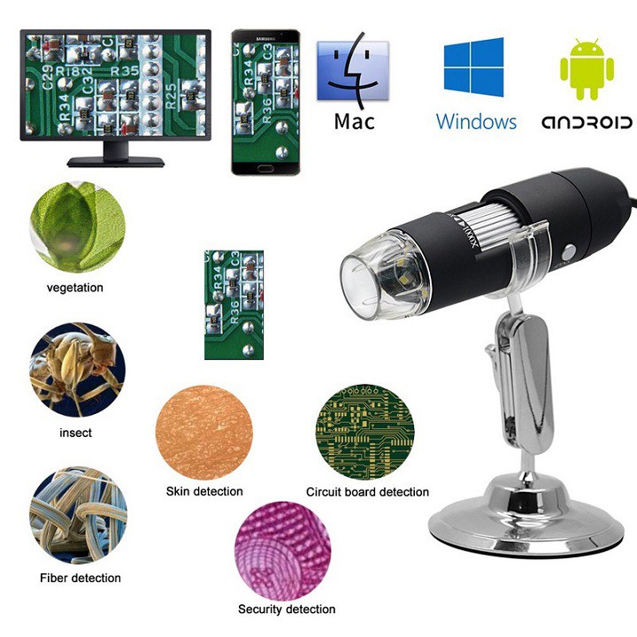 kính lúp điện tử 500x - Kính Hiển Vi Kỹ Thuật Số Digital Microscope Hỗ