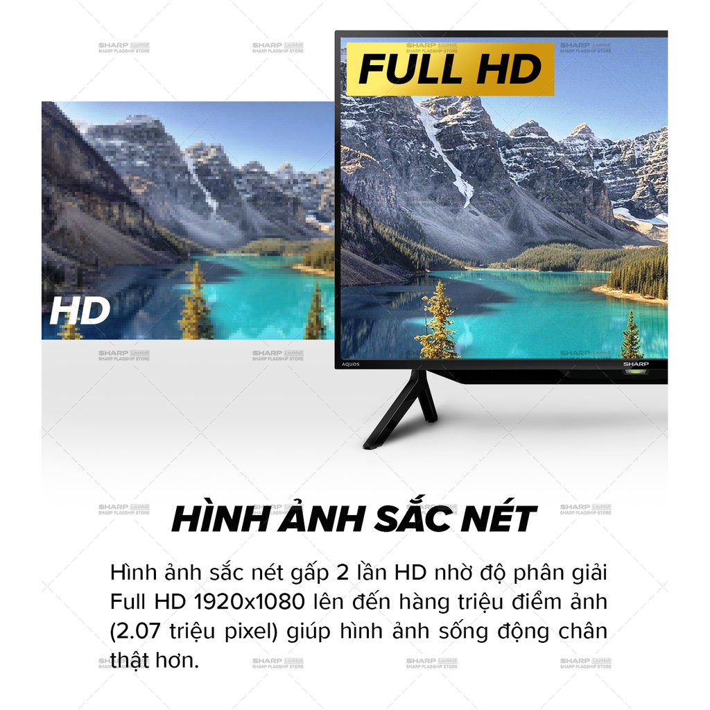 [Mã ELBAU7 giảm 7% đến 1TR]Tivi LED Full HD 42 inch Sharp 2T-C42BG1X - Hàng Malaysia BH 27 tháng