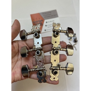 Khoá đàn guitar Acoustic màu bạc (2 bên, đầy đủ ốc vít)