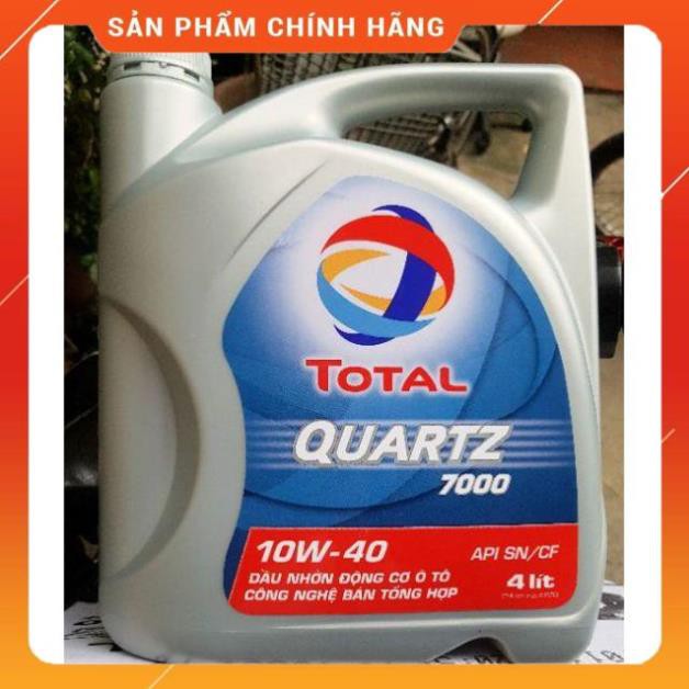 Mua Ngay Dầu nhớt động cơ ô tô Bán Tổng Hợp TOTAL QUARTZ 7000 SN 10W-40 4 Lít L oto 10w40