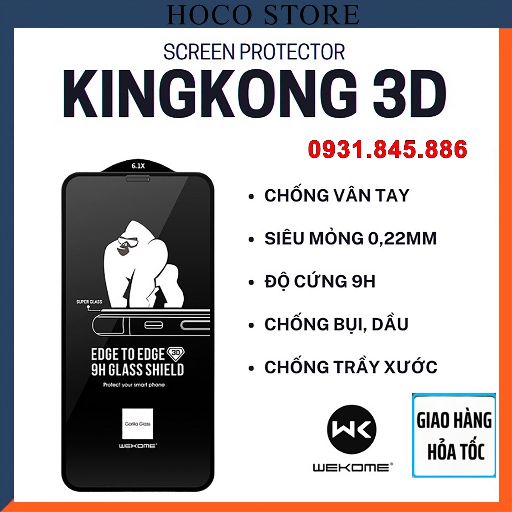 ✅Mới✅Kính cường lực iphone KingKong Loại Xịn full màn 6/6s/6plus/6s plus/7/8/7plus/8plus/x/xs/xs max/11/12/13/pro/promax