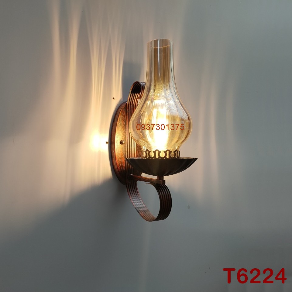 Đèn tường trang trí hình đèn dầu T6224 có kèm bóng đèn led