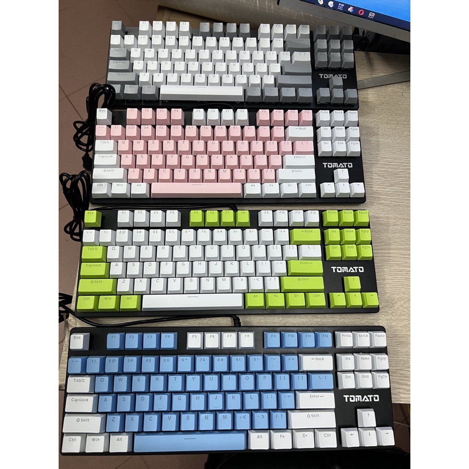 SIEU KHUYẾN MẠI bàn phím cơ Tomato S87 TKL màu xám , bàn phím mini có led